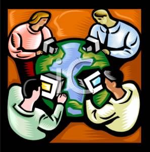 Four_People_Working_on_the_Internet_Royalty_Free_Clipart_Picture_100508-149158-138053